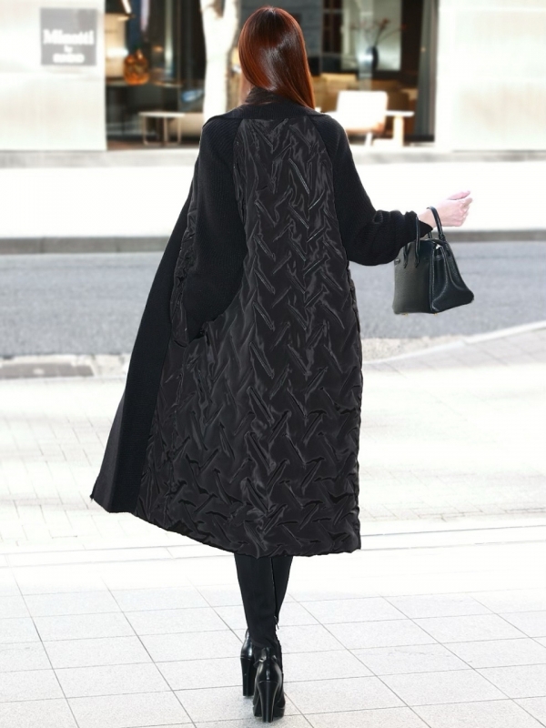 キルティングダウンニットコートBLACK 商品イメージ4
