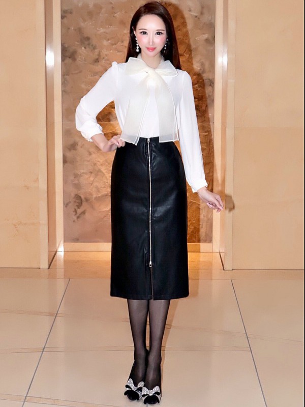 フロントジッパーレザースカート Miimi Official Online Store フロントジッパーレザースカート Miimi Official Online Store