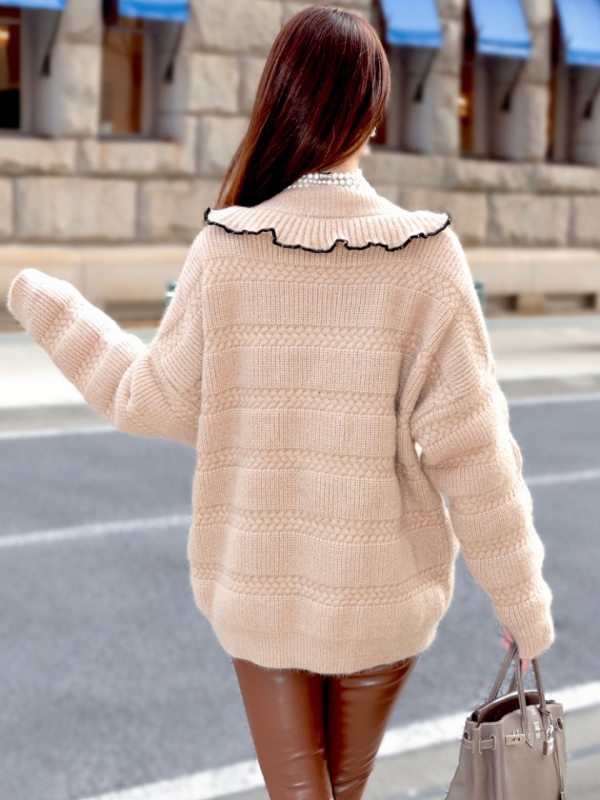 ゴージャスフリルオーバーカーディガンBEIGE 商品イメージ5
