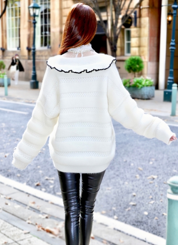 ゴージャスフリルオーバーカーディガンWHITE 商品イメージ5