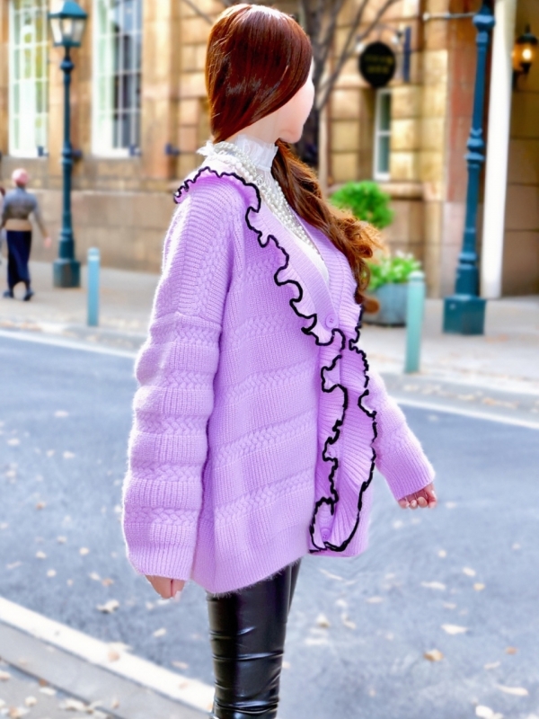 ゴージャスフリルオーバーカーディガンLAVENDER 商品イメージ3