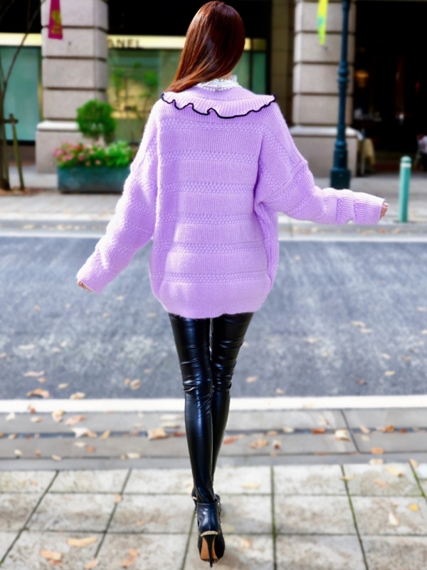 ゴージャスフリルオーバーカーディガンLAVENDER 商品イメージ6