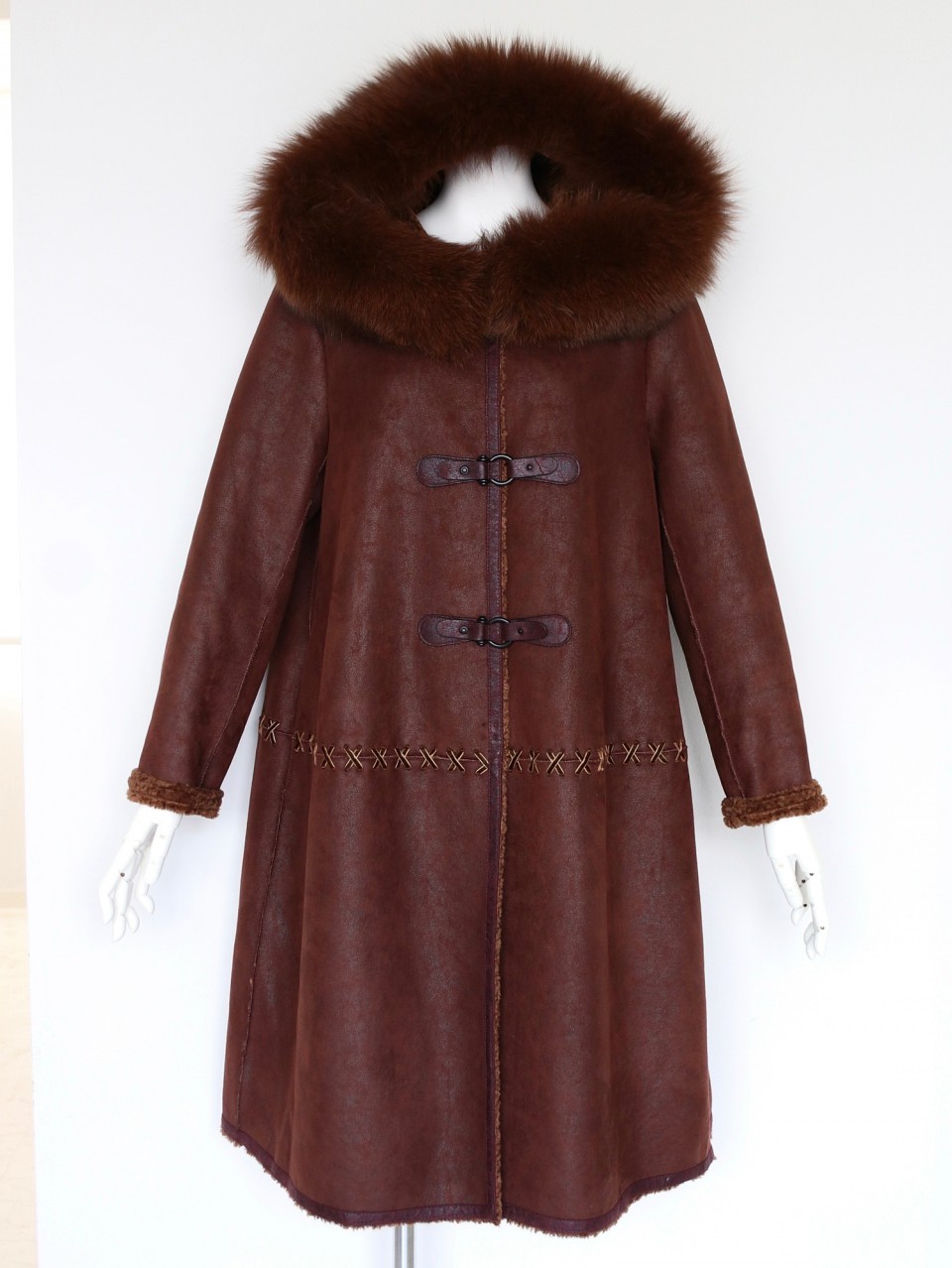 フォックスファー&羊毛100%ムートンコートBROWN | miimi online store