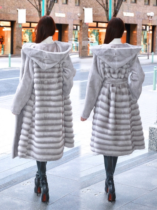 ☆再販予約31日23時迄☆LADYフェイクチンチラミンクファームートンコートGRAY 商品イメージ6