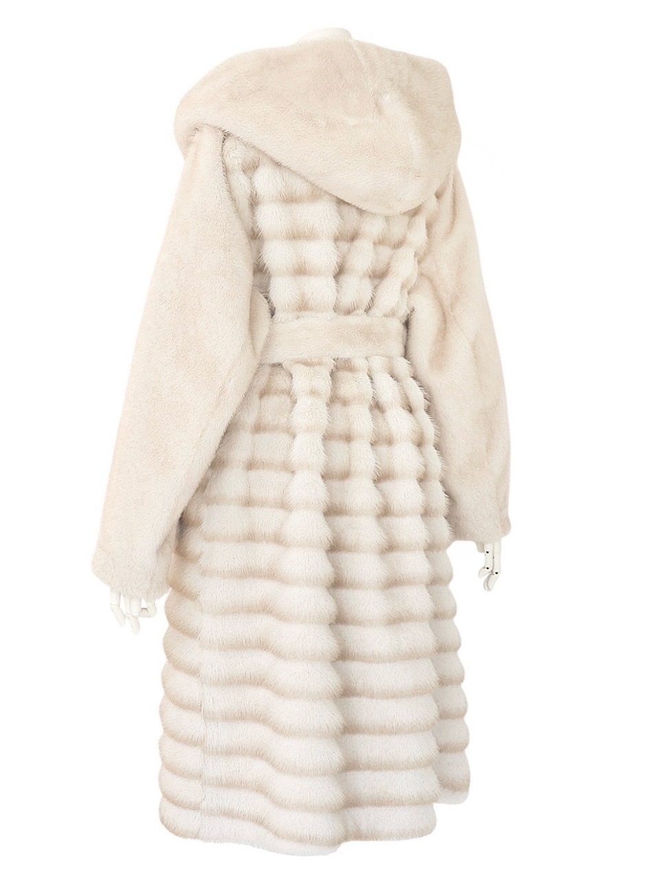 ☆再販予約31日23時迄☆LADYフェイクチンチラミンクファームートンコートIVORY スタイリングイメージ3