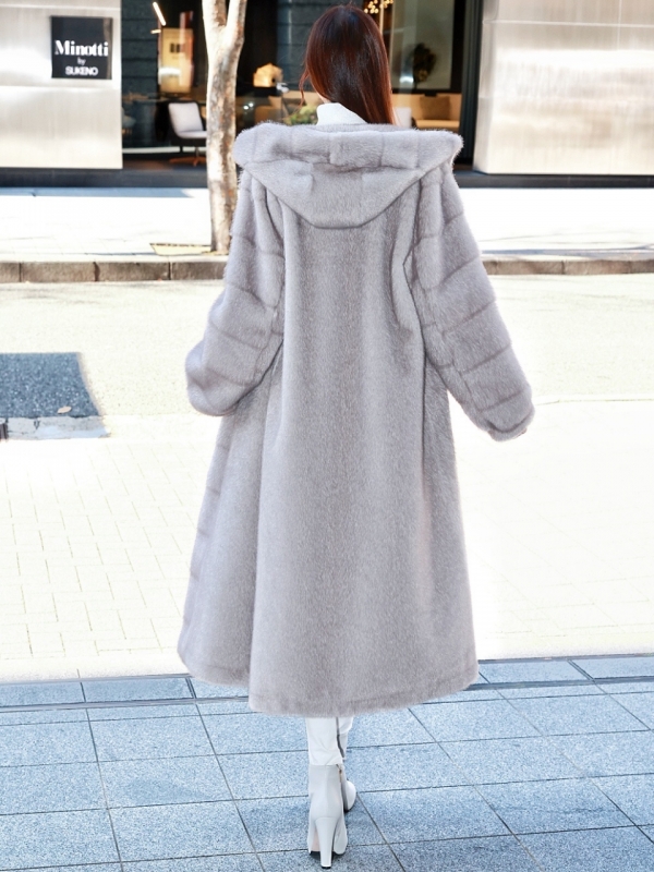 Grayフェイクミンクムートンコート 商品イメージ6