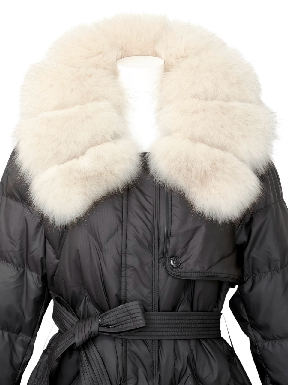 ☆再販予約31日23時迄☆Real Fox For フローラグースダウンロングコートBLACK スタイリングイメージ4