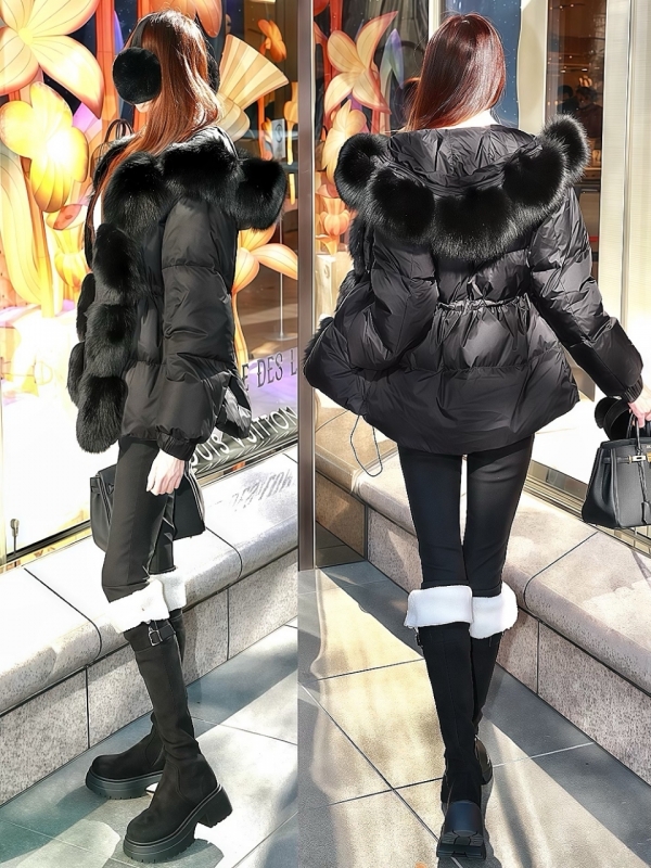 Real Fox For ボンボングースダウンロングコートBLACK 商品イメージ6