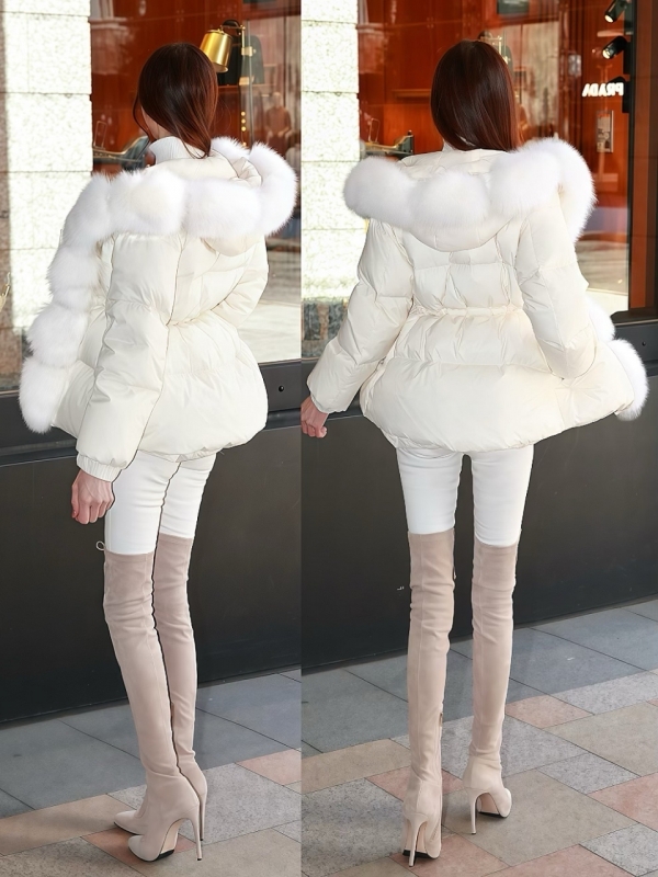 Real Fox For ボンボングースダウンロングコートIVORY 商品イメージ6