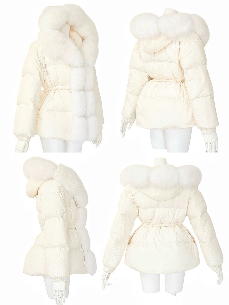 Real Fox For ボンボングースダウンロングコートIVORY スタイリングイメージ3