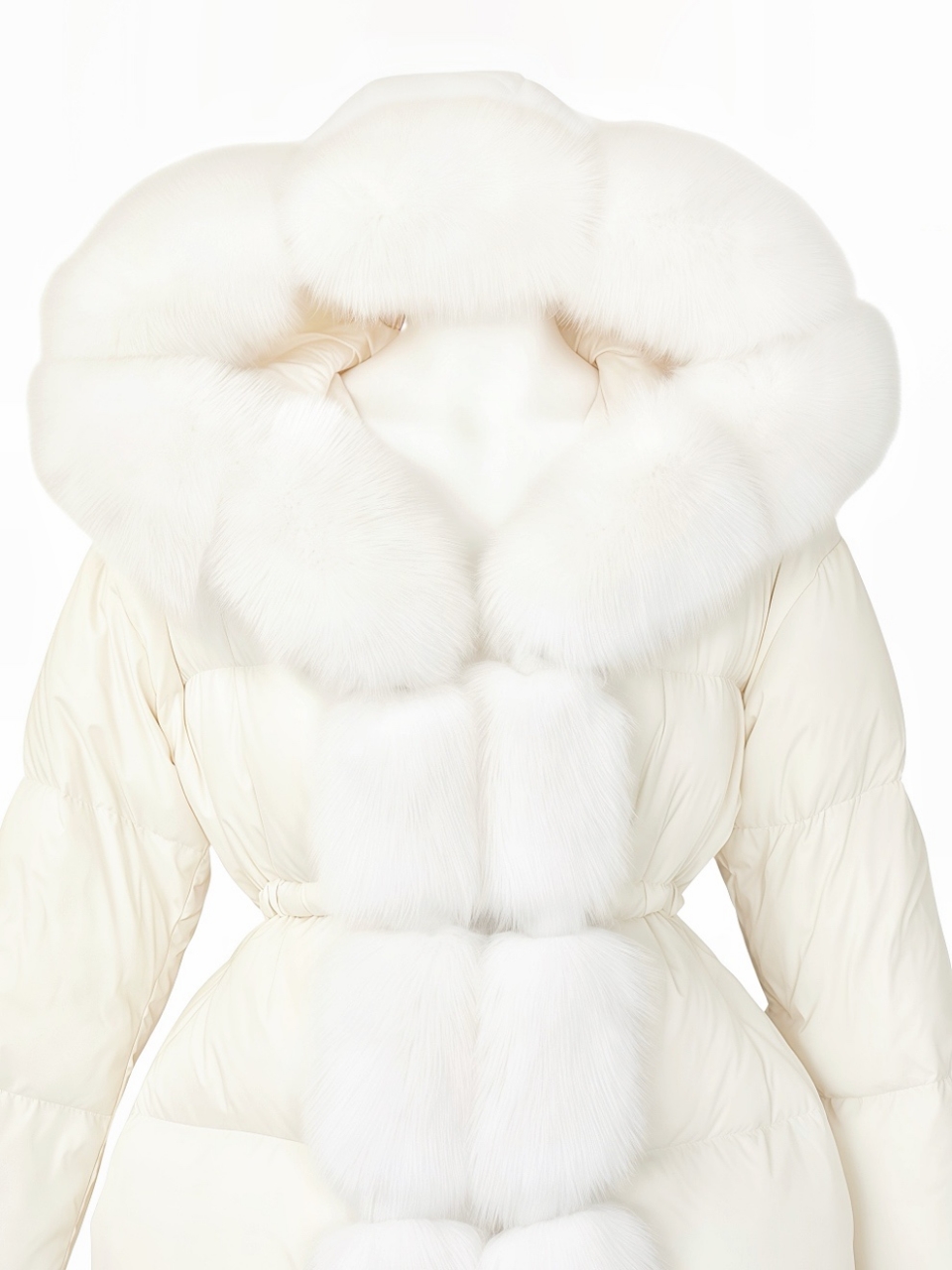 Real Fox For ボンボングースダウンロングコートIVORY スタイリングイメージ4